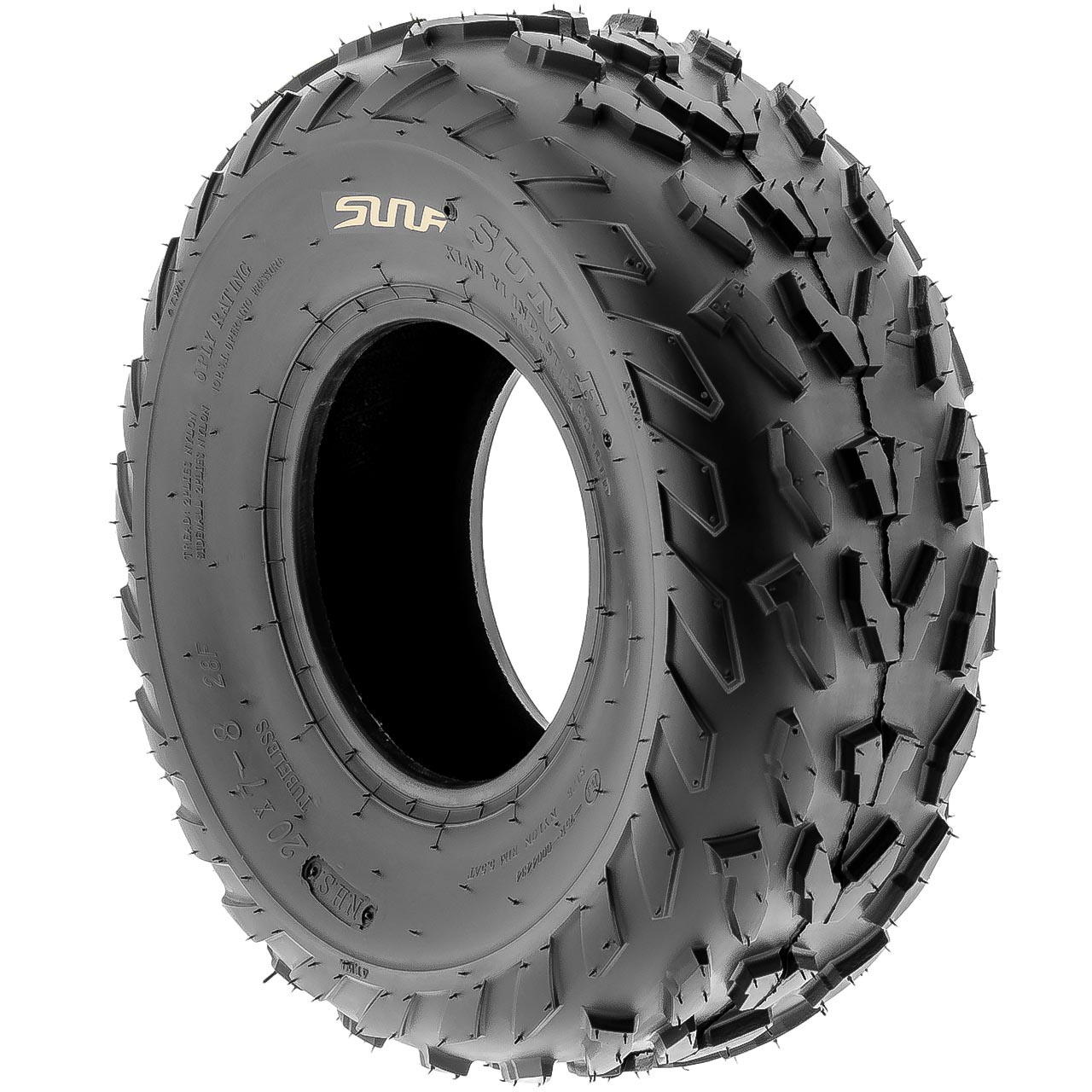 Pair of (2) 20x7-8 20x7x8 ATV All Terrain AT 6 Ply Tires A007 by SunF 8 Ply Vs 6 Ply Trailer Tires